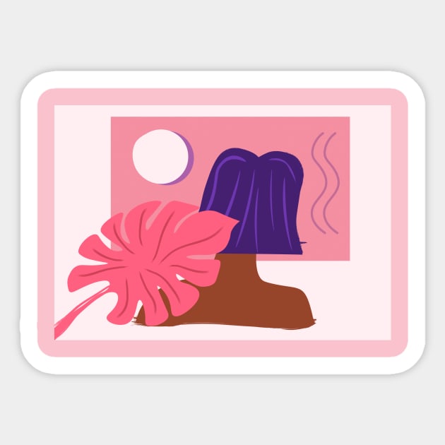 tropical pink paradise Sticker by natakose